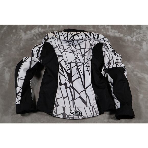 Shift Envy Motorcycle Jacket Womens Small Black White Graphic Protective Mesh - Picture 2 of 8